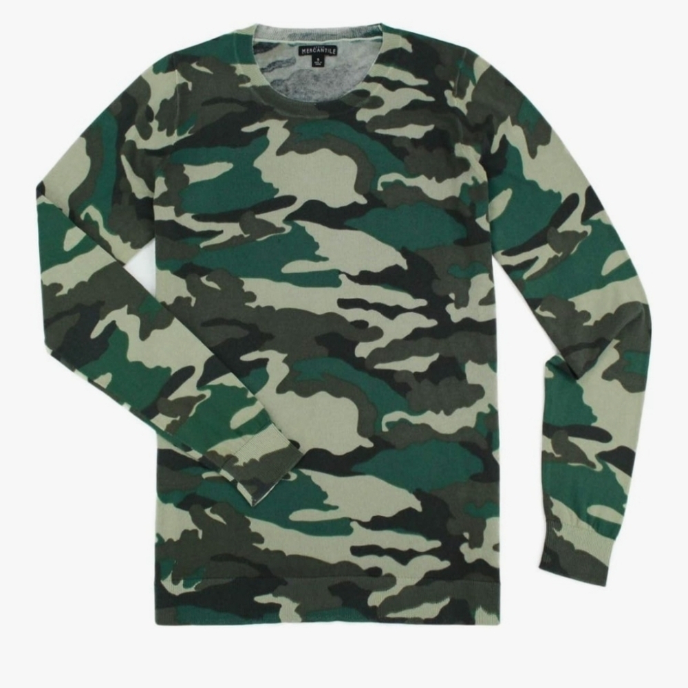 J. Crew Mercantile Camo Crewneck Sweater
